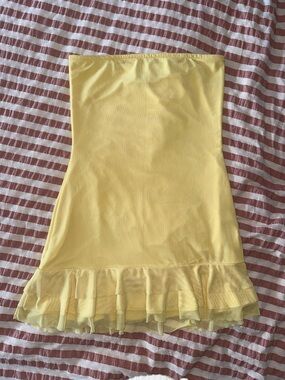 Edikted yellow strapless dress